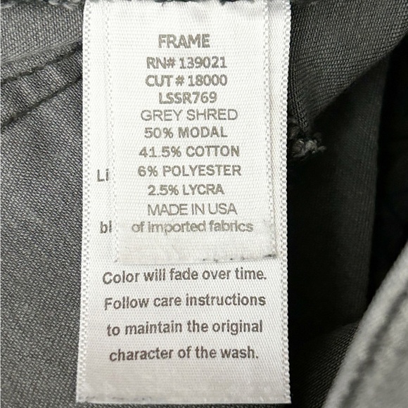 Frame Denim Le Skinny de Jeanne in Grey Shred Stretch Mid Rise 26 - Picture 9 of 11